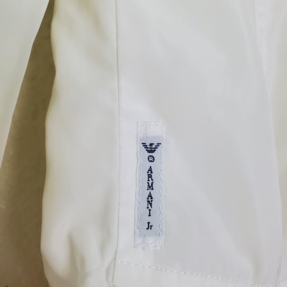Armani Junior Girls White Double Breasted Lightweight Ruffle Jacket Size 3Y 100C - Picture 10 of 10